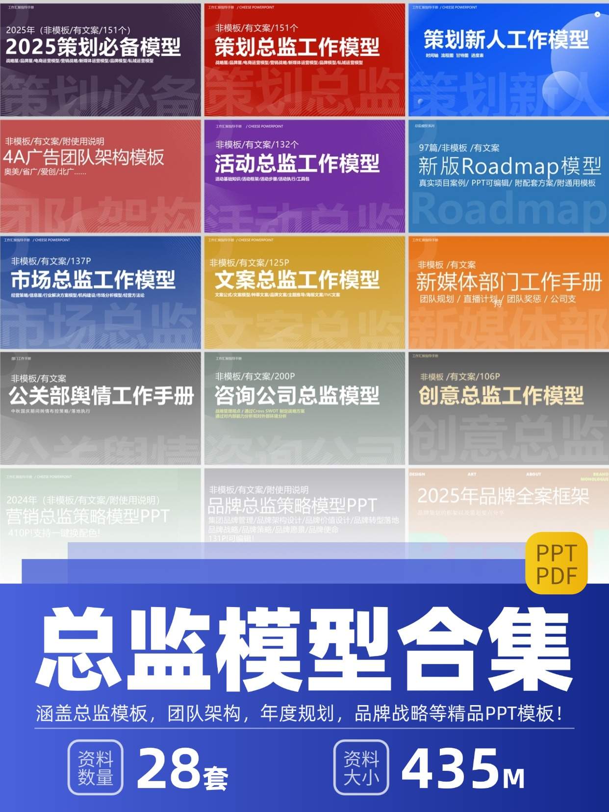 28套总监模型PPT合集资料包（2000+页PPT/PDF/Excel全覆盖）