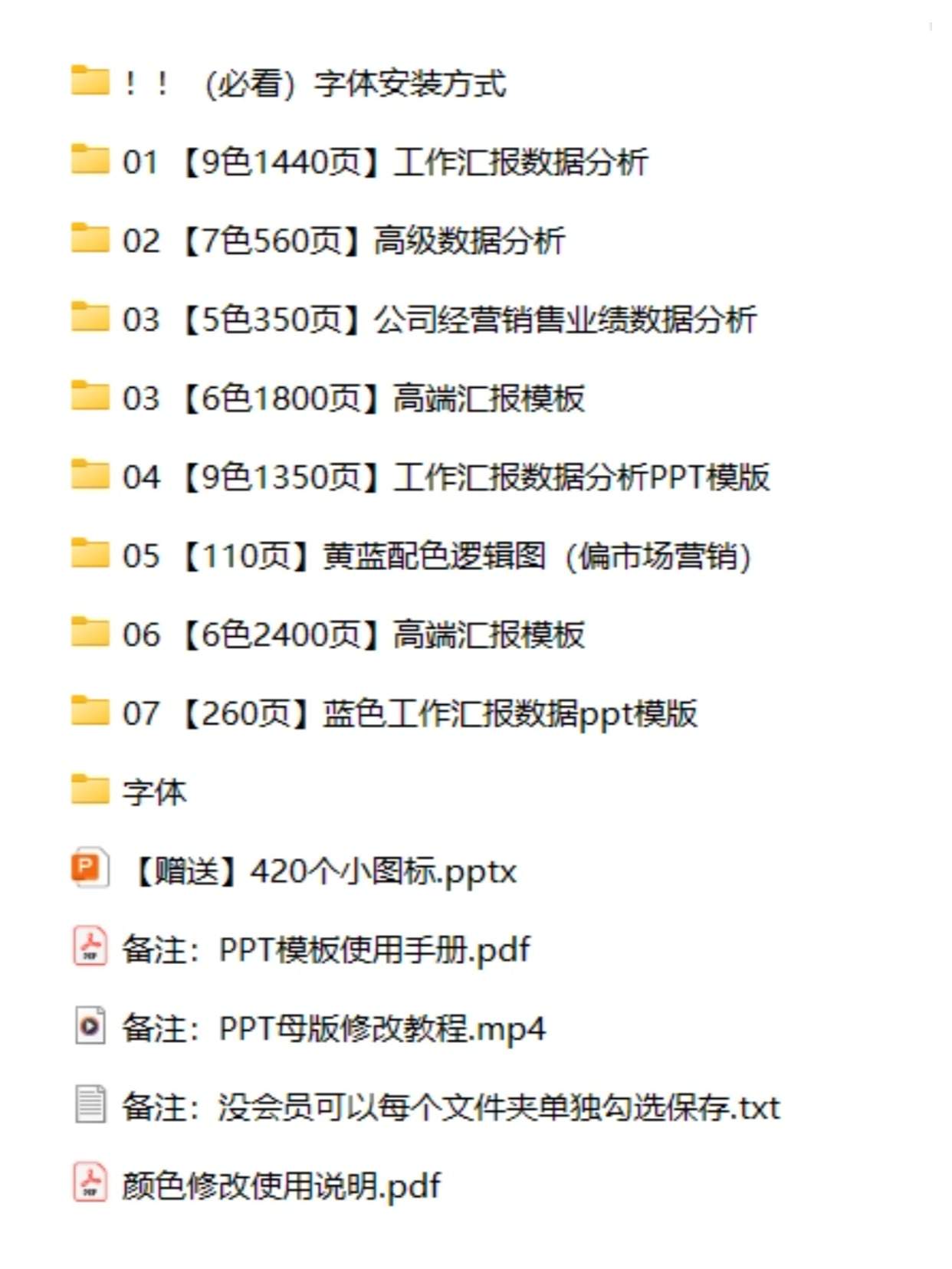 3600页高级感工作汇报数据分析PPT模板！送420个小图标+使用手册