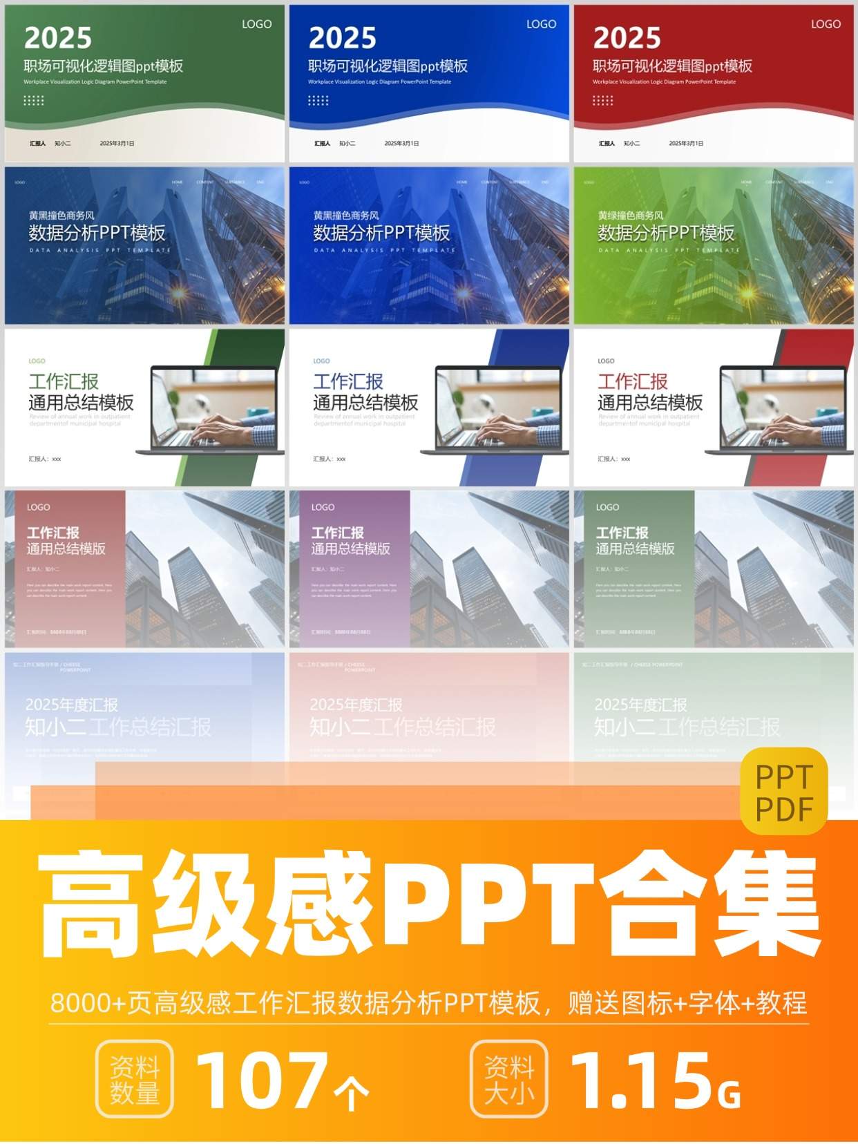 3600页高级感工作汇报数据分析PPT模板！送420个小图标+使用手册