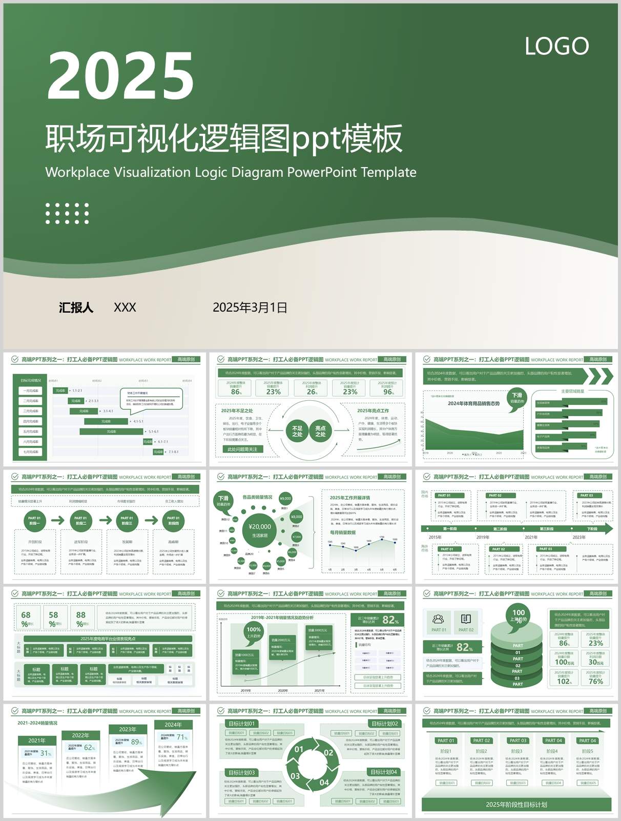 3600页高级感工作汇报数据分析PPT模板！送420个小图标+使用手册