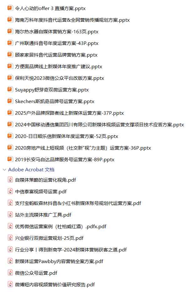 100份品牌新媒体账号运营方案合集，含抖音/微信/小红书等，PPT可编辑！